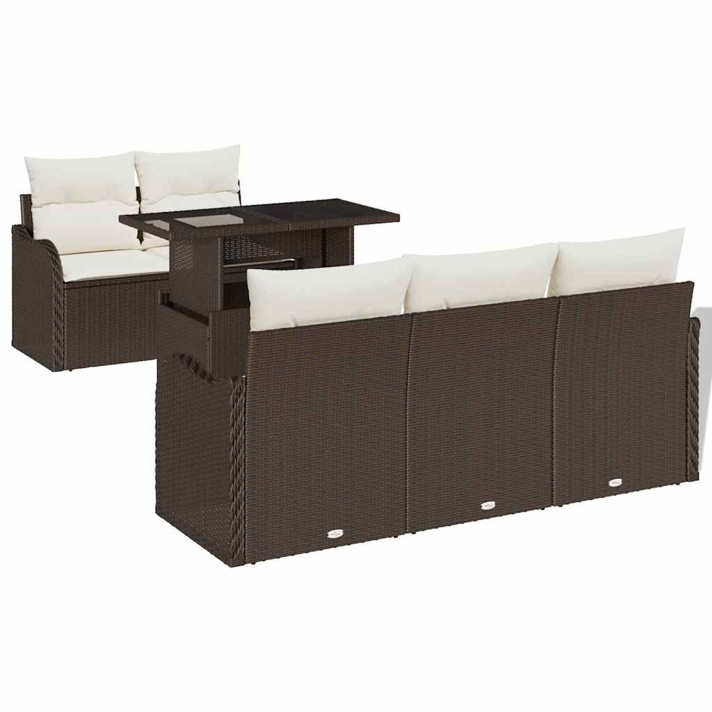 Zestaw Sof na Ogród 6 pcs Brązowy 100 x 55 x 73 cm Polirattan Lumarko!