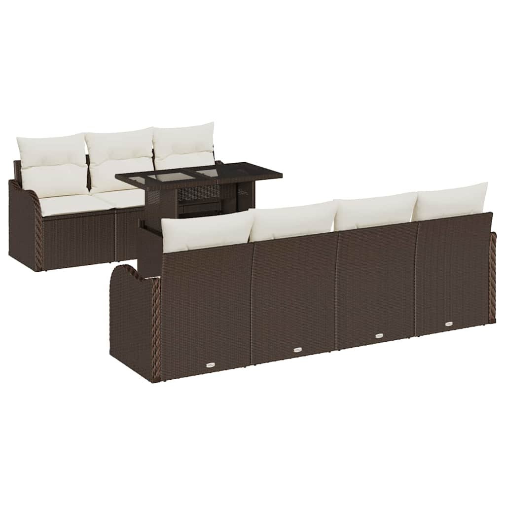 Zestaw Sof na Ogród 8 pcs Brązowy 100 x 55 x 73 cm Polirattan Lumarko!