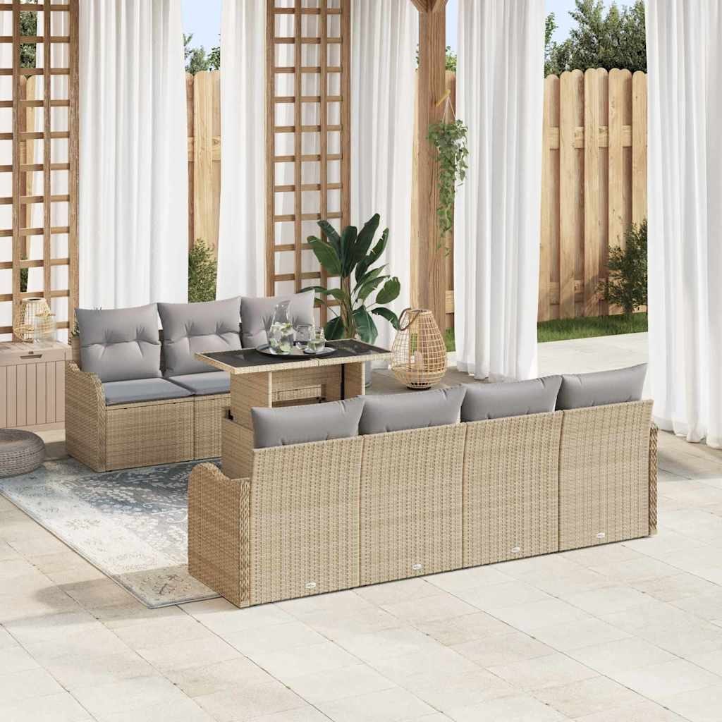 Zestaw Sof na Ogród 8 pcs Beżowy 100 x 55 x 73 cm Polirattan Lumarko!