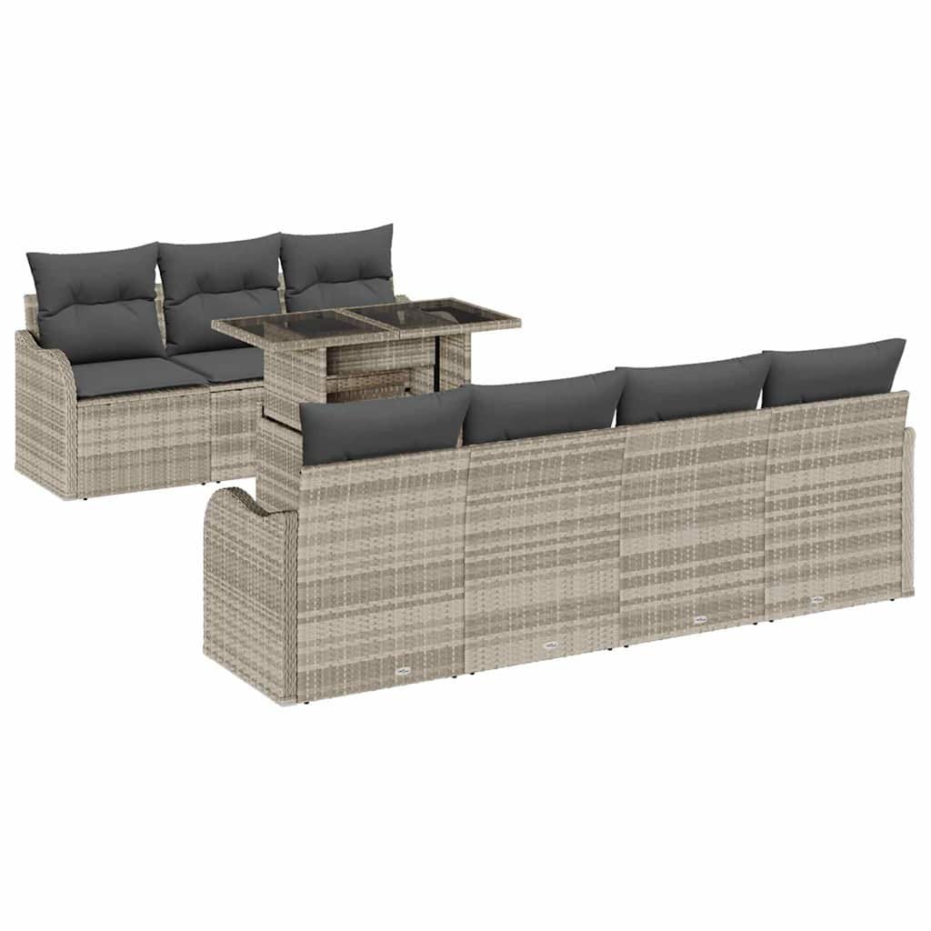 Zestaw Sof na Ogród ręczne 8 pcs Jasnoszary 100 x 55 x 73 cm Lumarko!