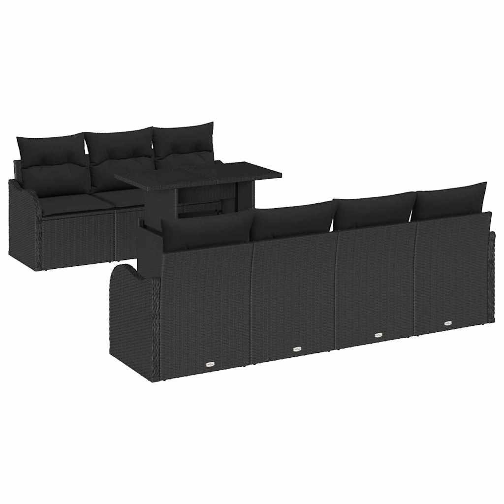 Zestaw Sof na Ogród 8 pcs Czarny 100 x 55 x 73 cm Polirattan Lumarko!