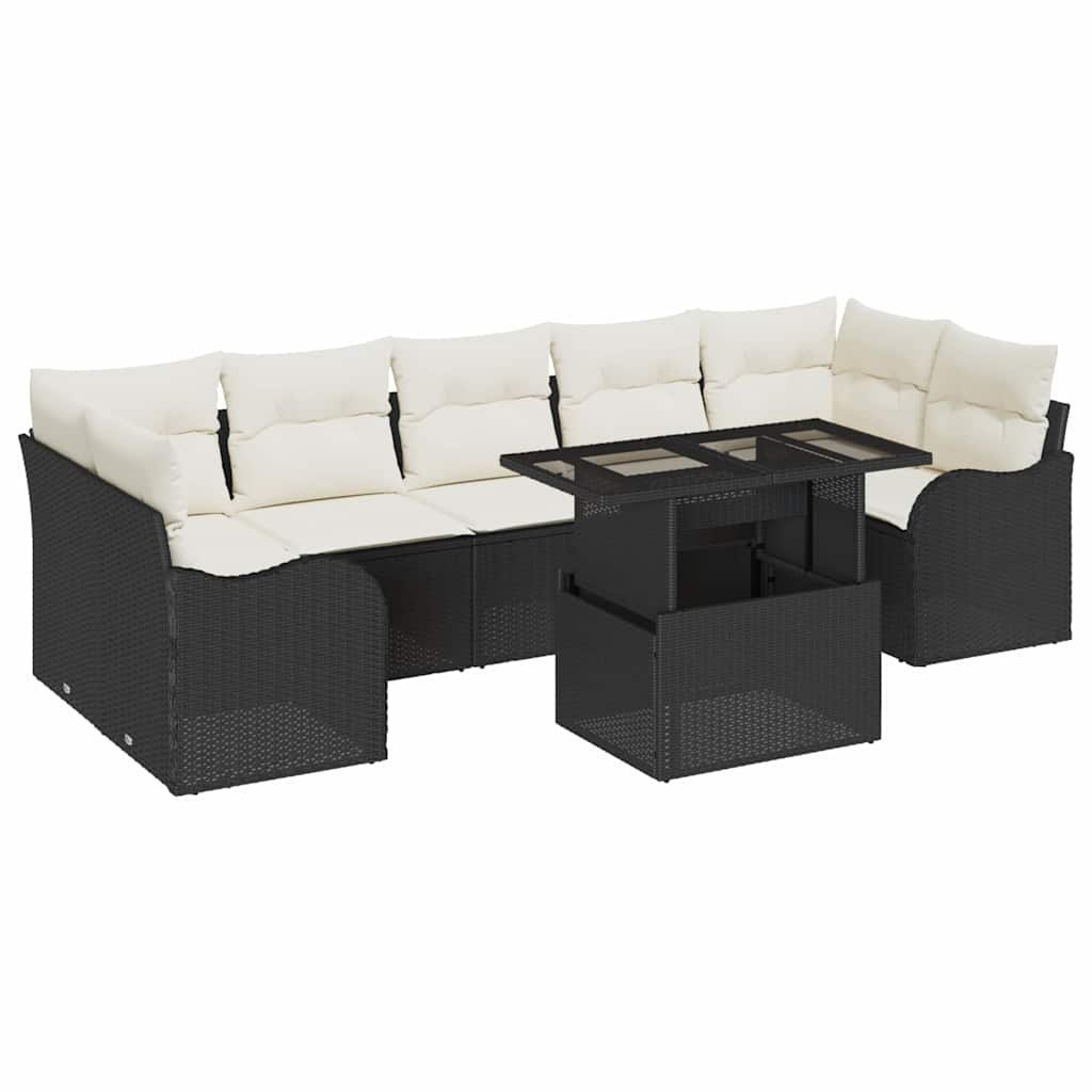 Zestaw Sof na Ogród 8 pcs Czarny 100 x 55 x 73 cm Polirattan Lumarko!