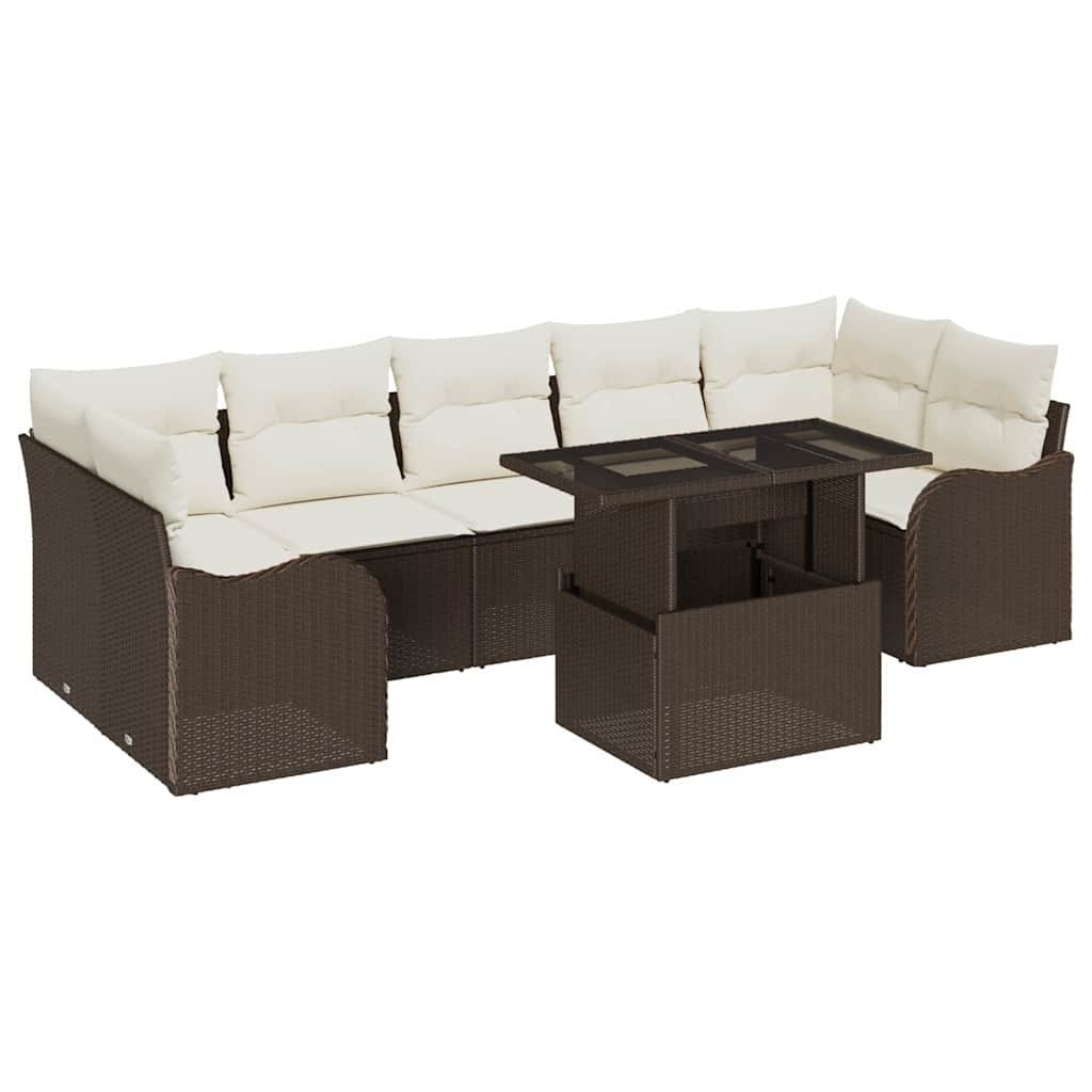 Zestaw Sof na Ogród 8 pcs Brązowy 100 x 55 x 73 cm Polirattan Lumarko!