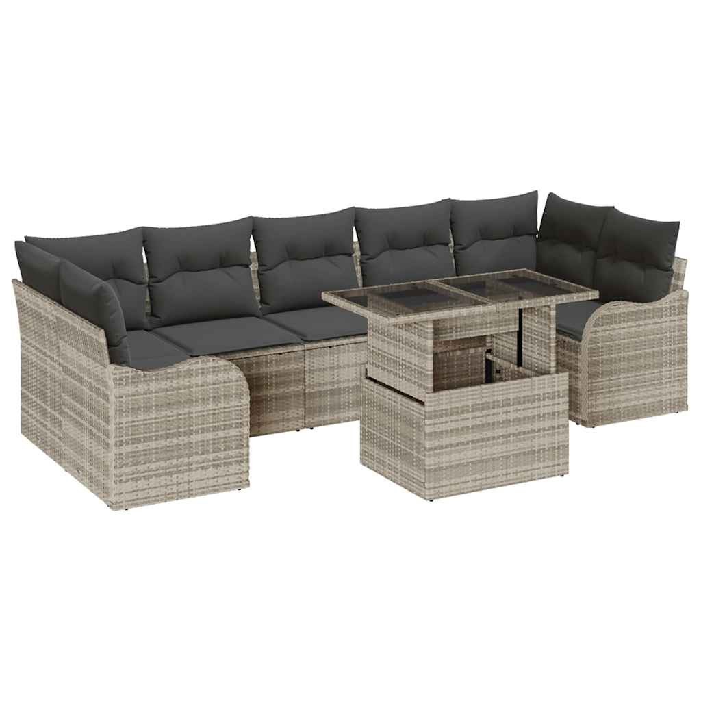 Zestaw Sof na Ogród ręczne 8 pcs Jasnoszary 100 x 55 x 73 cm Lumarko!