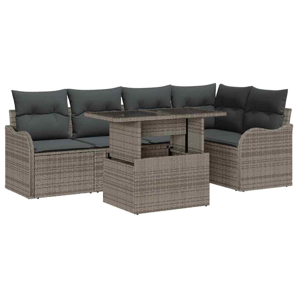 Zestaw Sof na Ogród 6 pcs Szary 100 x 55 x 73 cm Polirattan Lumarko!