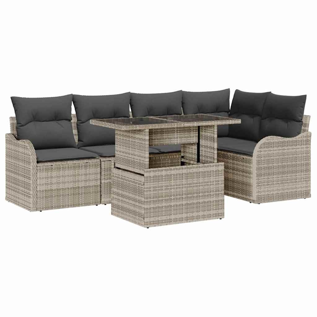 Zestaw Sof na Ogród 6 pcs Jasnoszary 100 x 55 x 73 cm Lumarko!