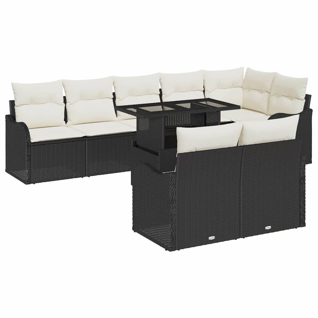 Zestaw Sof na Ogród 9 pcs Czarny 100 x 55 x 73 cm Polirattan Lumarko!