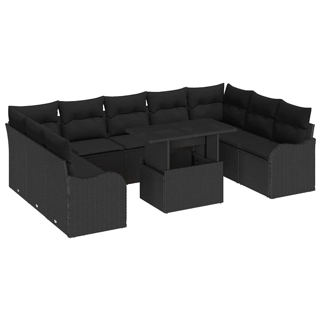 Zestaw Sof na Ogród 10 pcs Czarny 100 x 55 x 73 cm Polirattan Lumarko!