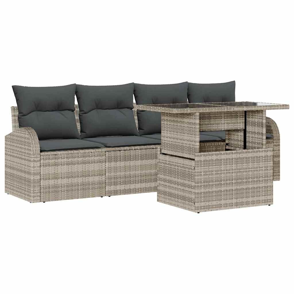 Zestaw Sof na Ogród ręczne 5 pcs Jasnoszary 100 x 55 x 73 cm Lumarko!