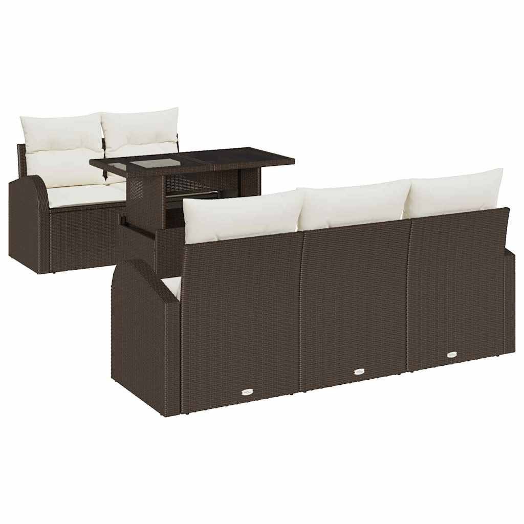 Zestaw Sof na Ogród 6 pcs Brązowy 100 x 55 x 73 cm Polirattan Lumarko!