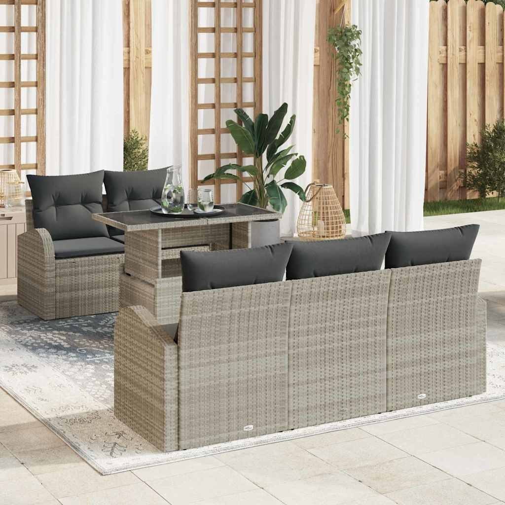 Zestaw Sof na Ogród ręczne 6 pcs Jasnoszary 100 x 55 x 73 cm Lumarko!