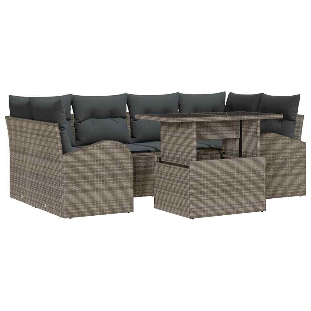 Zestaw Sof na Ogród 7 pcs Szary 100 x 55 x 73 cm Polirattan Lumarko!