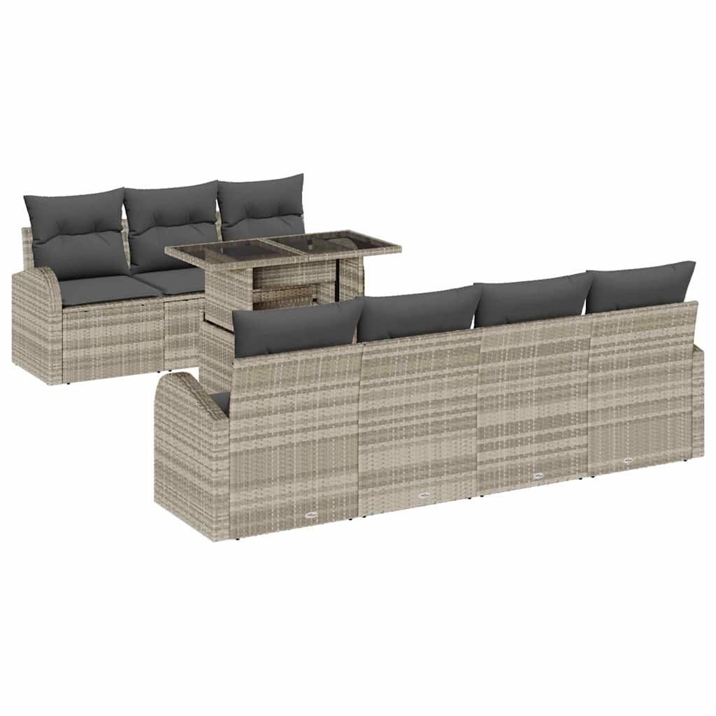 Zestaw Sof na Ogród 8 pcs Jasnoszary 100 x 55 x 73 cm Lumarko!