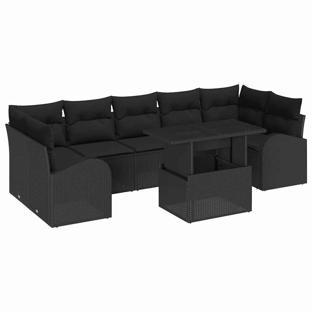 Zestaw Sof na Ogród 8 pcs Czarny 100 x 55 x 73 cm Polirattan Lumarko!