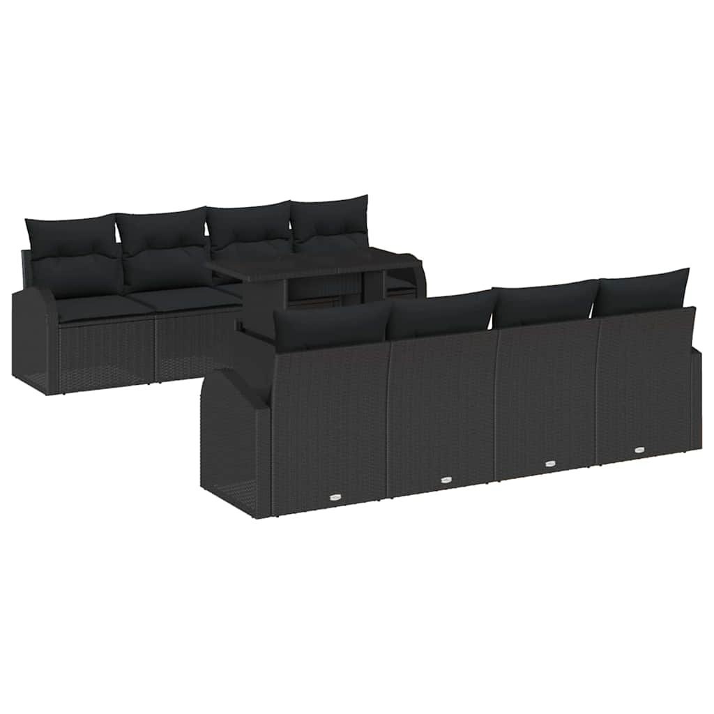 Zestaw Sof na Ogród 9 pcs Czarny 100 x 55 x 73 cm Polirattan Lumarko!