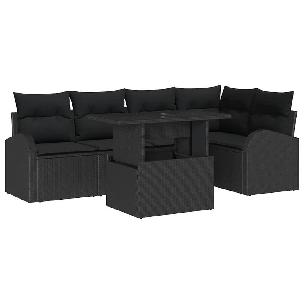 Zestaw Sof na Ogród 6 pcs Czarny 100 x 55 x 73 cm Polirattan Lumarko!