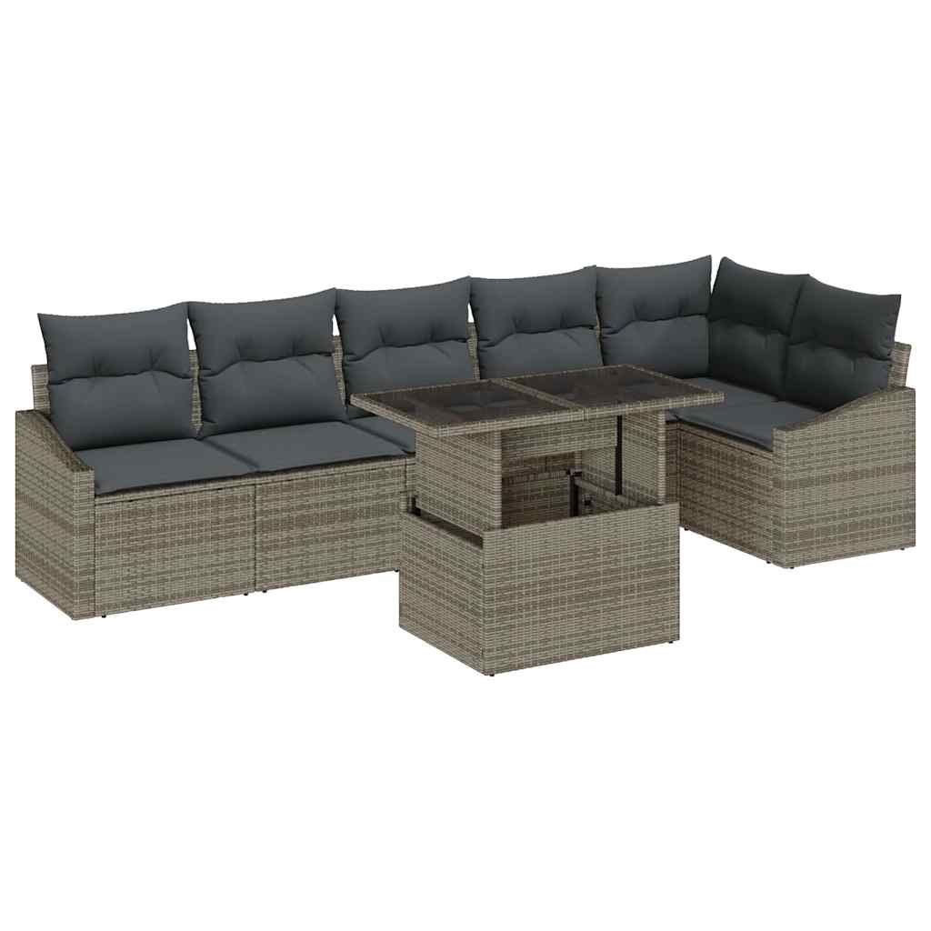Zestaw Sof na Ogród z poduszką 7 pcs Szary 100 x 55 x 73 cm Lumarko!