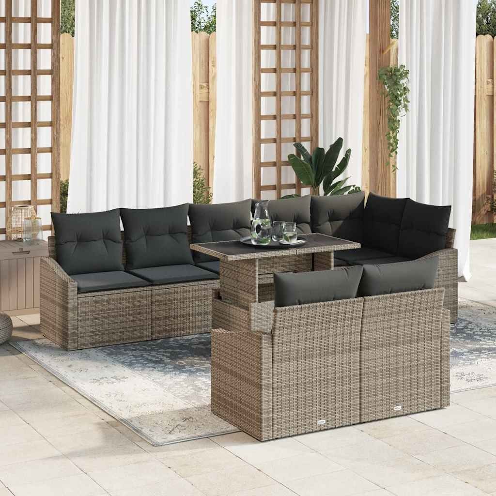Zestaw Sof na Ogród z poduszką 9 pcs Szary 100 x 55 x 73 cm Lumarko!