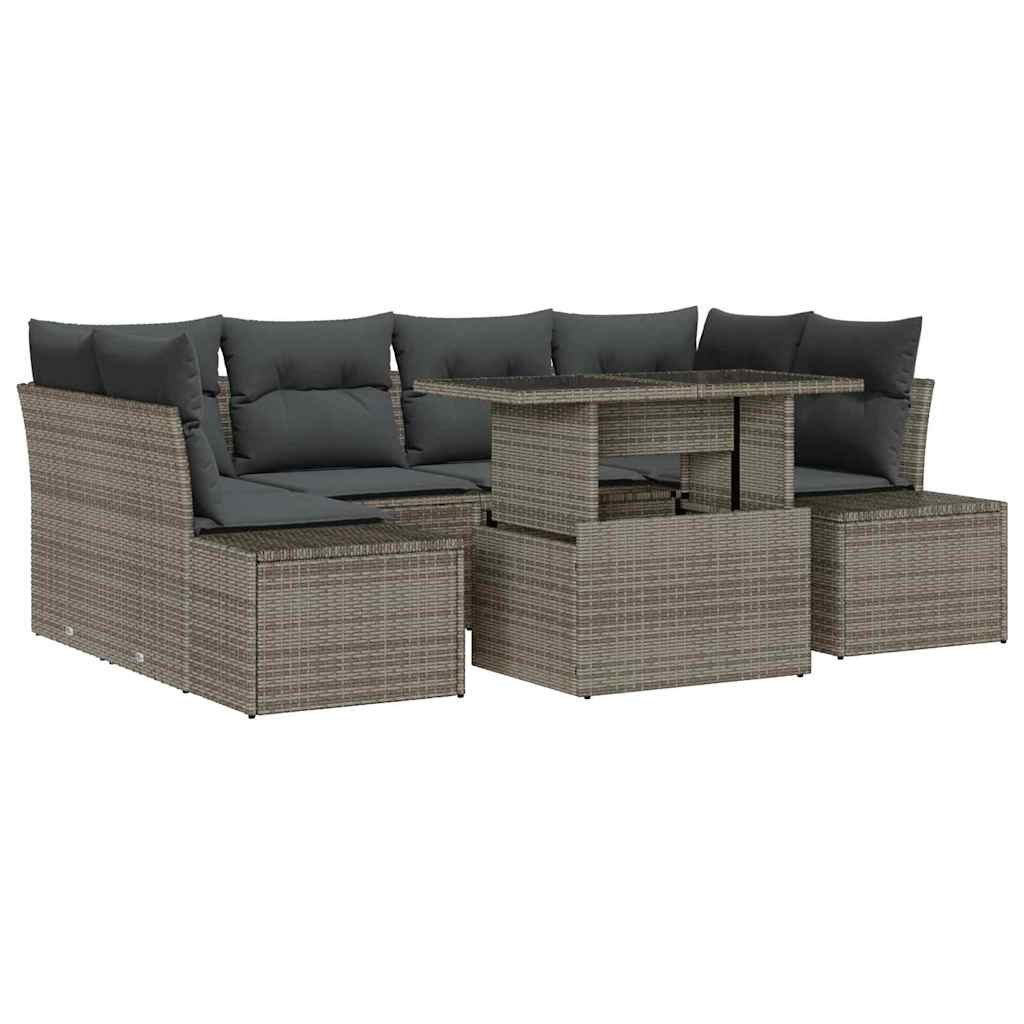 Zestaw Sof na Ogród z poduszką 7 pcs Szary 100 x 55 x 73 cm Lumarko!
