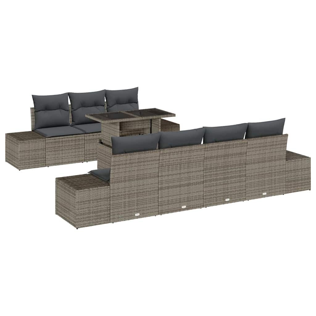 Zestaw Sof na Ogród z poduszką 8 pcs Szary 100 x 55 x 73 cm Lumarko!