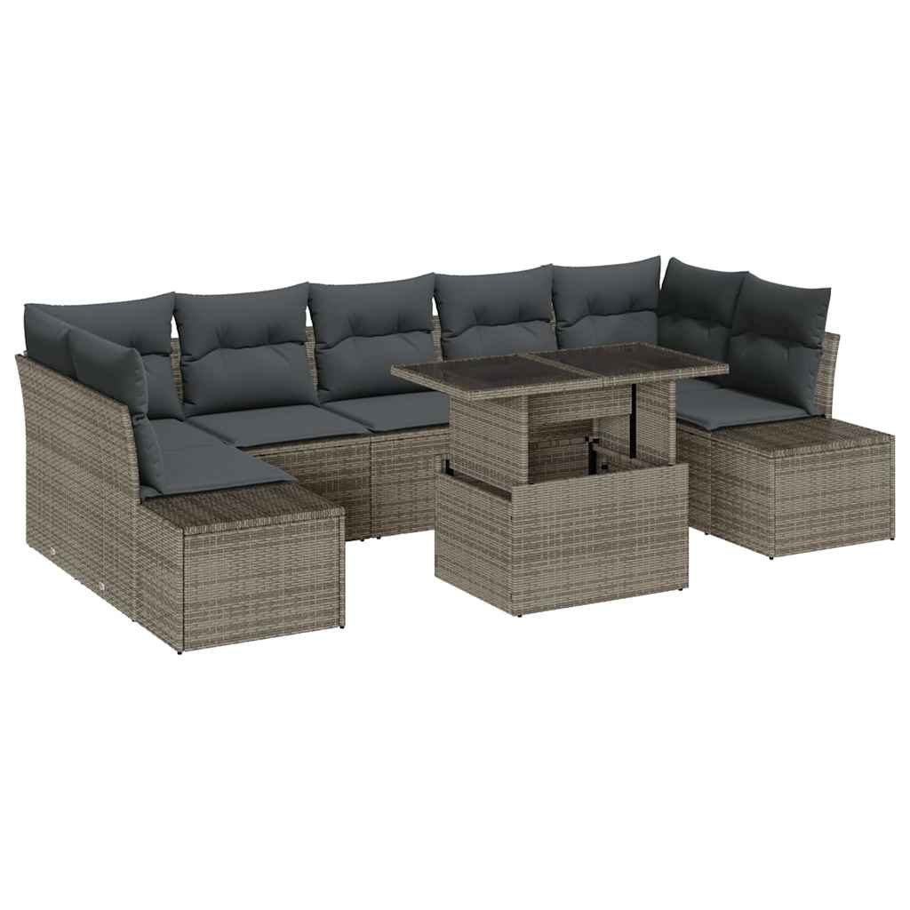 Zestaw Sof na Ogród z poduszką 8 pcs Szary 100 x 55 x 73 cm Lumarko!