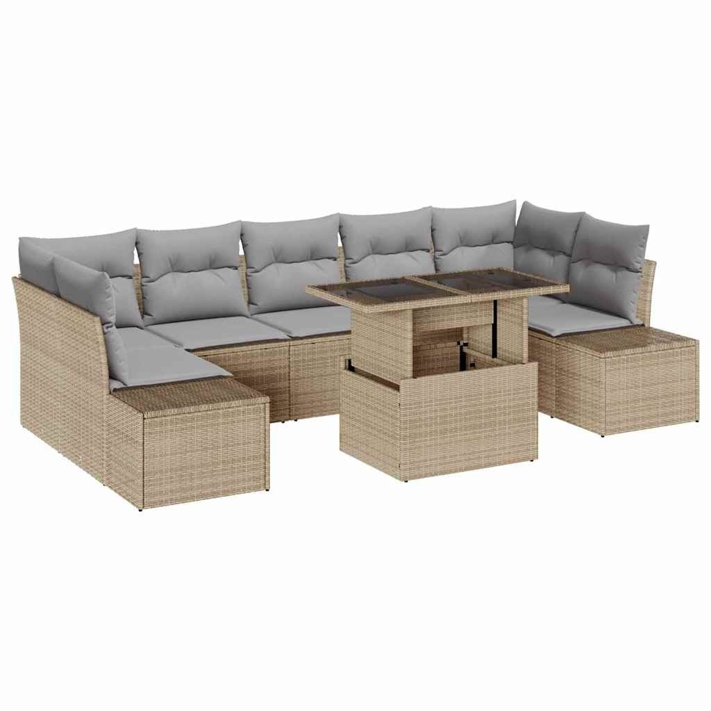 Zestaw Sof na Ogród 8 pcs Beżowy, jasnoszary 100 x 55 x 73 cm Lumarko!