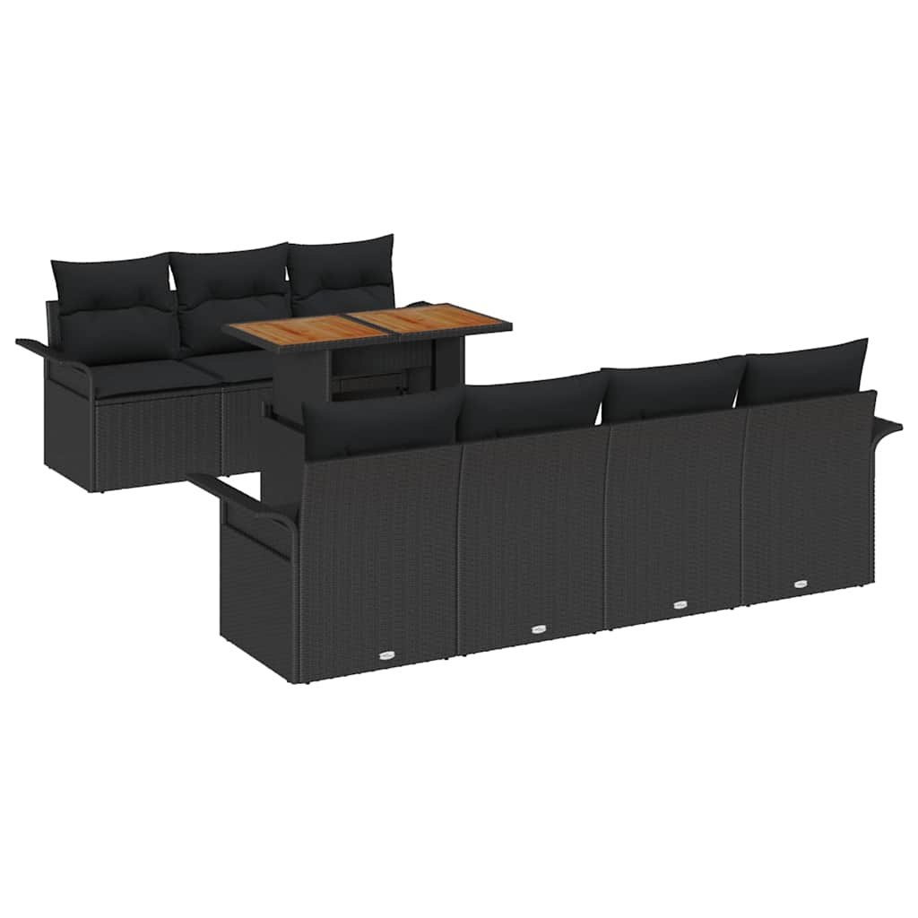 Zestaw Sof na Ogród z przechowywaniem 8 pcs Czarny Polirattan Lumarko!