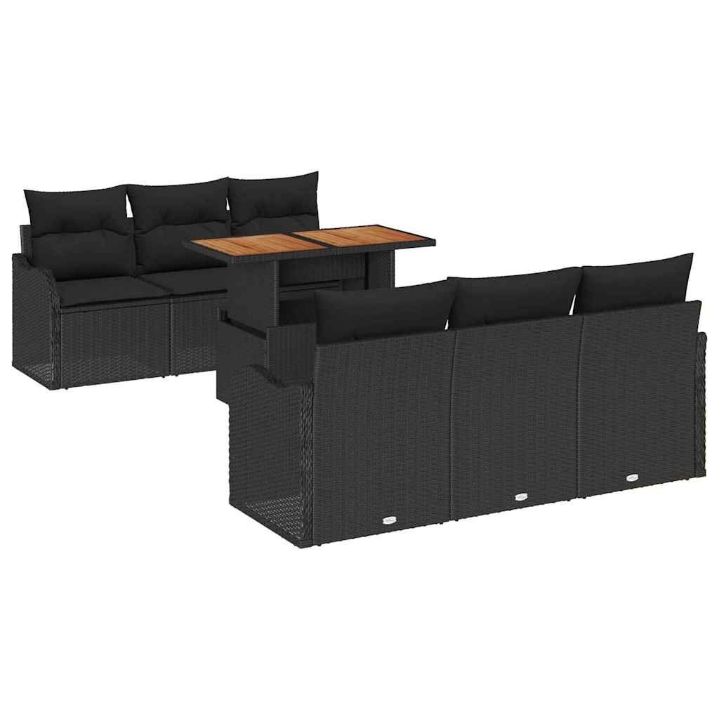 Zestaw Sof na Ogród z przechowywaniem 7 pcs Czarny Polirattan Lumarko!
