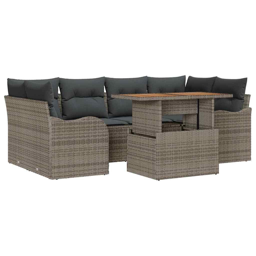 Zestaw Sof na Ogród z przechowywaniem 7 pcs Szary Polirattan Lumarko!