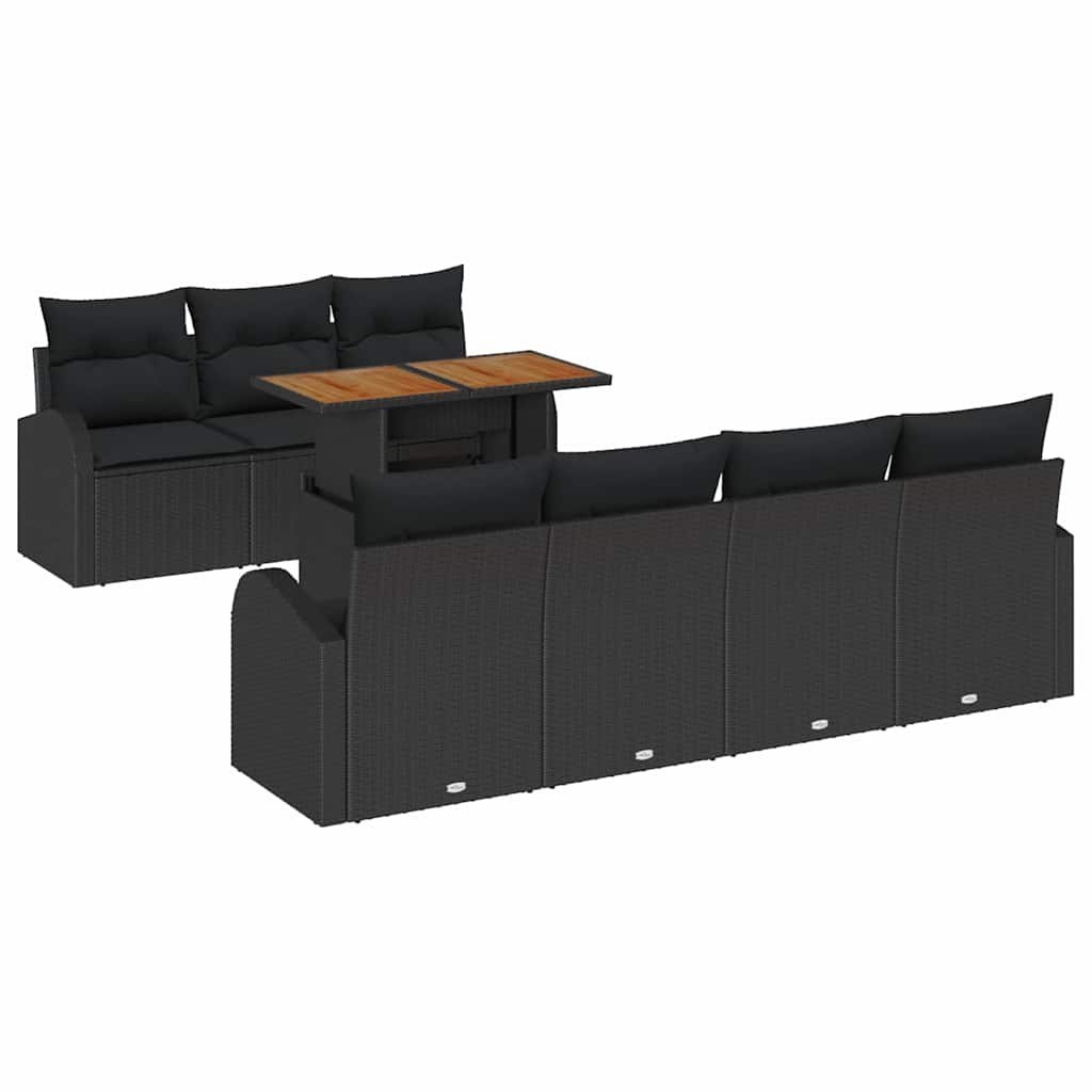 Zestaw Sof na Ogród z przechowywaniem 8 pcs Czarny Polirattan Lumarko!