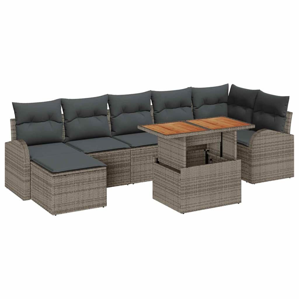 Zestaw Sof na Ogród z przechowywaniem 8 pcs Szary Polirattan Lumarko!