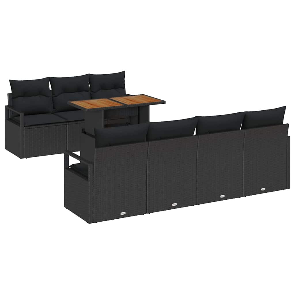 Zestaw Sof na Ogród z przechowywaniem 8 pcs Czarny Polirattan Lumarko!