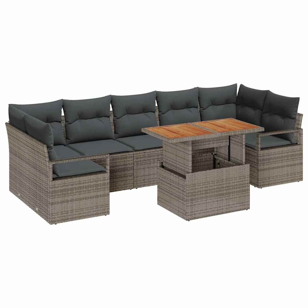 Zestaw Sof na Ogród z przechowywaniem 8 pcs Szary Polirattan Lumarko!