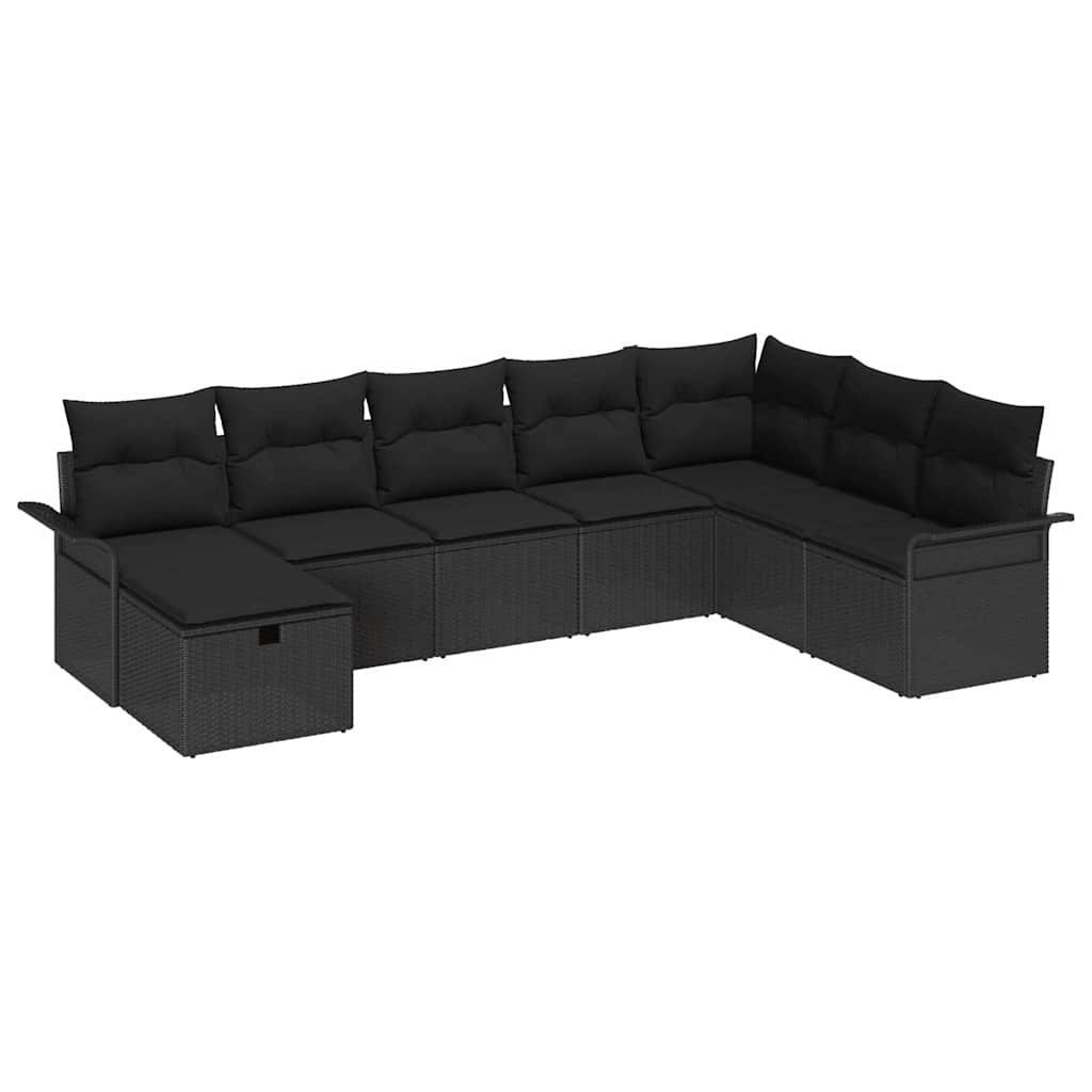 Zestaw Sof na Ogród 8 pcs Czarny 297,5 x 187,5 x 85 cm Lumarko!
