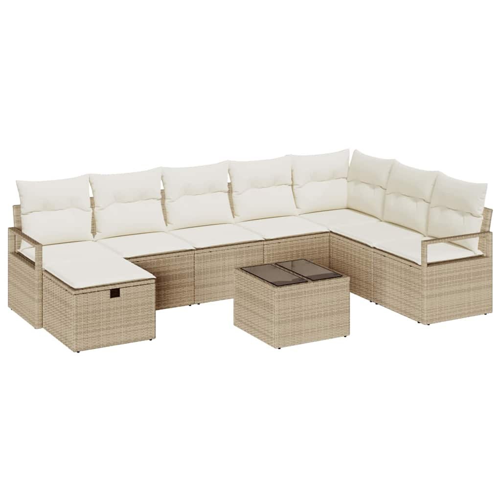 Zestaw Sof na Ogród 9 pcs beżowo-kremowy 287 x 177 x 85 cm Lumarko!