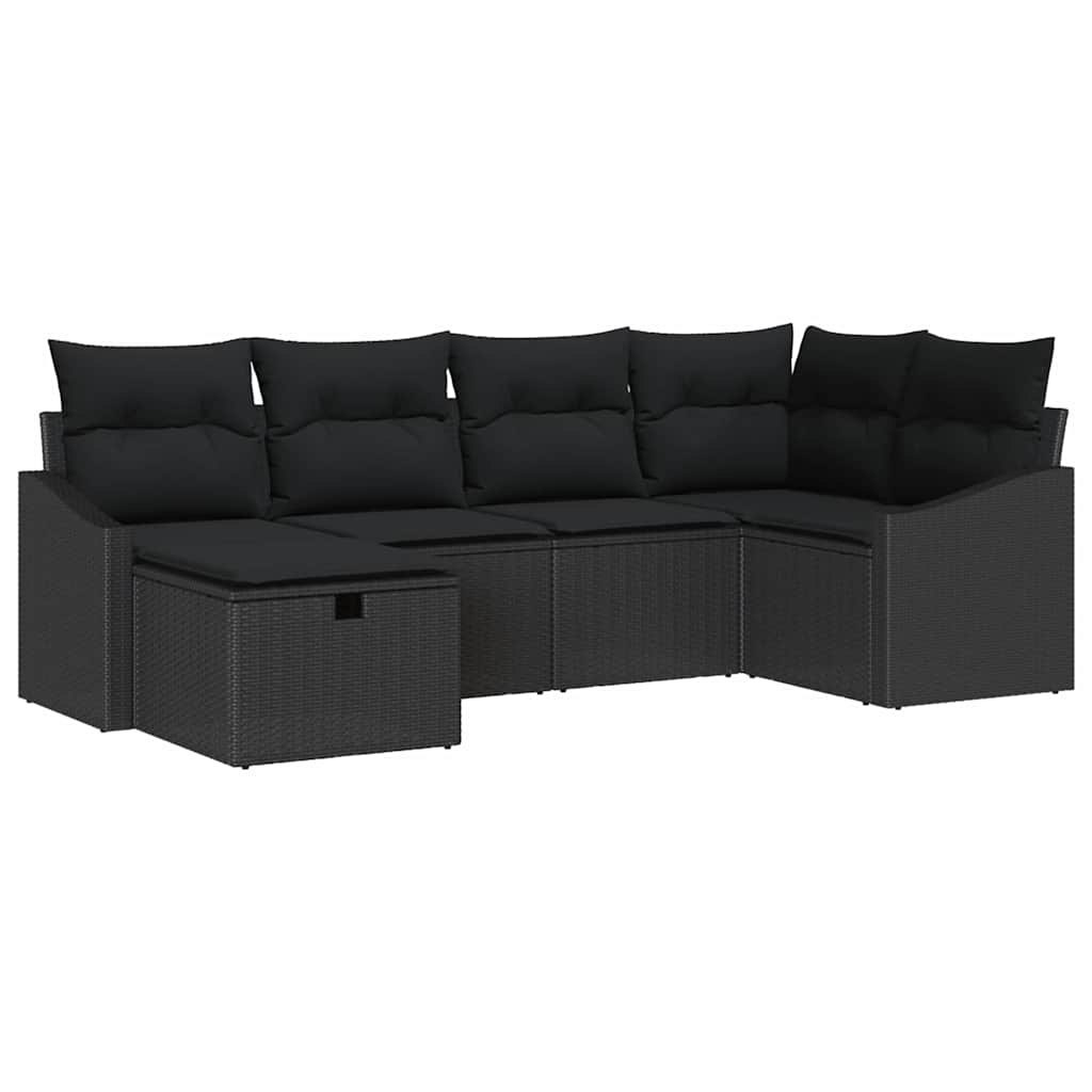 Zestaw Sof na Ogród z poduszką z przechowywaniem 6 pcs Czarny Lumarko!