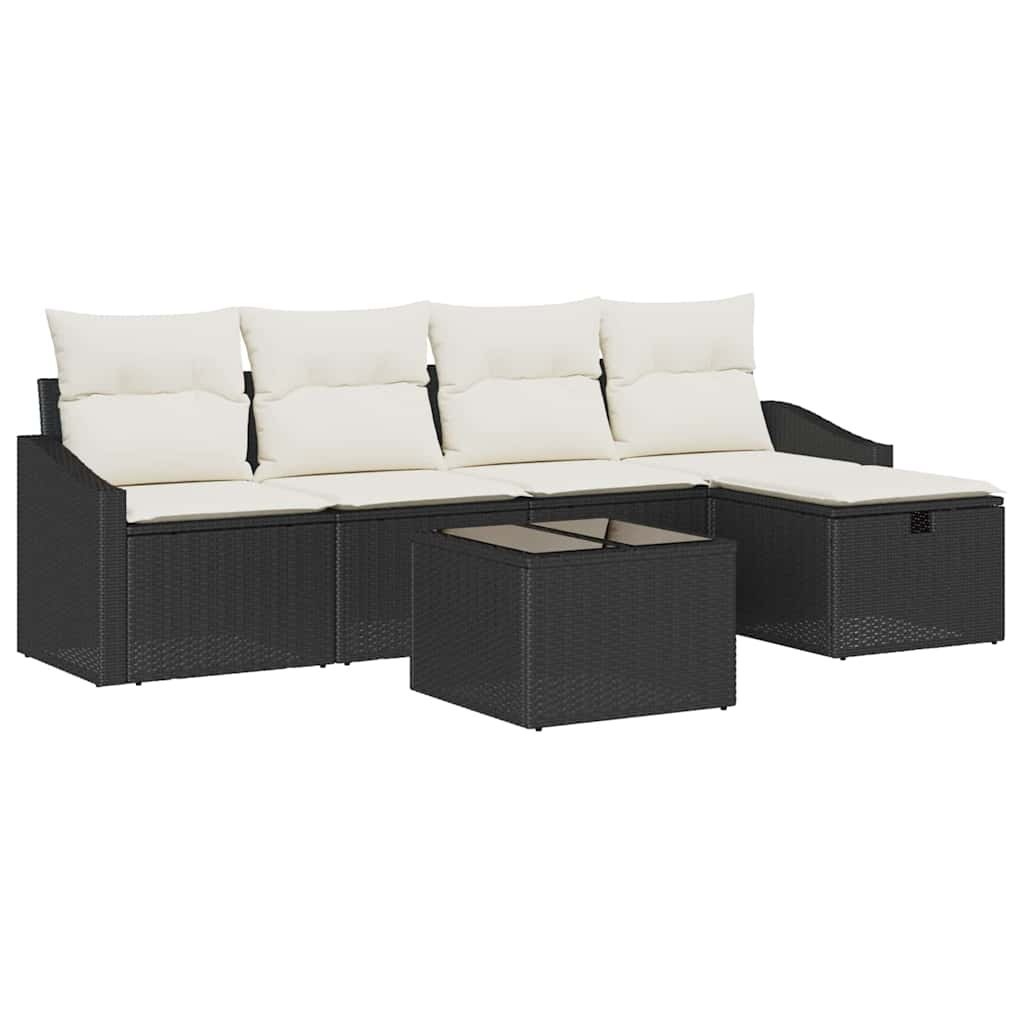 Zestaw Sof na Ogród 6 pcs Czarny 55 x 55 x 37 cm Polirattan Lumarko!