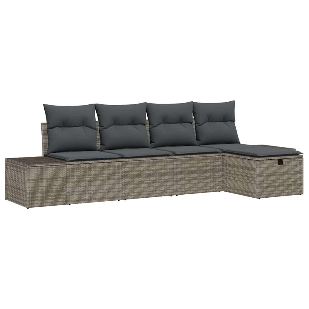 Zestaw Sof na Ogród 5 pcs Szary 55 x 62 x 69 cm Polirattan Lumarko!