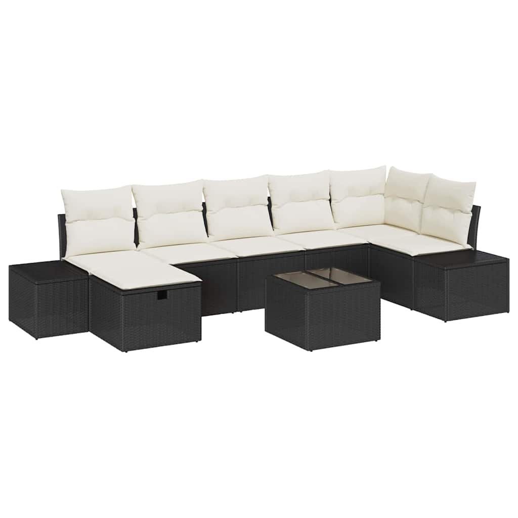 Zestaw Sof na Ogród 8 pcs Czarny 55 x 62 x 69 cm Polirattan Lumarko!