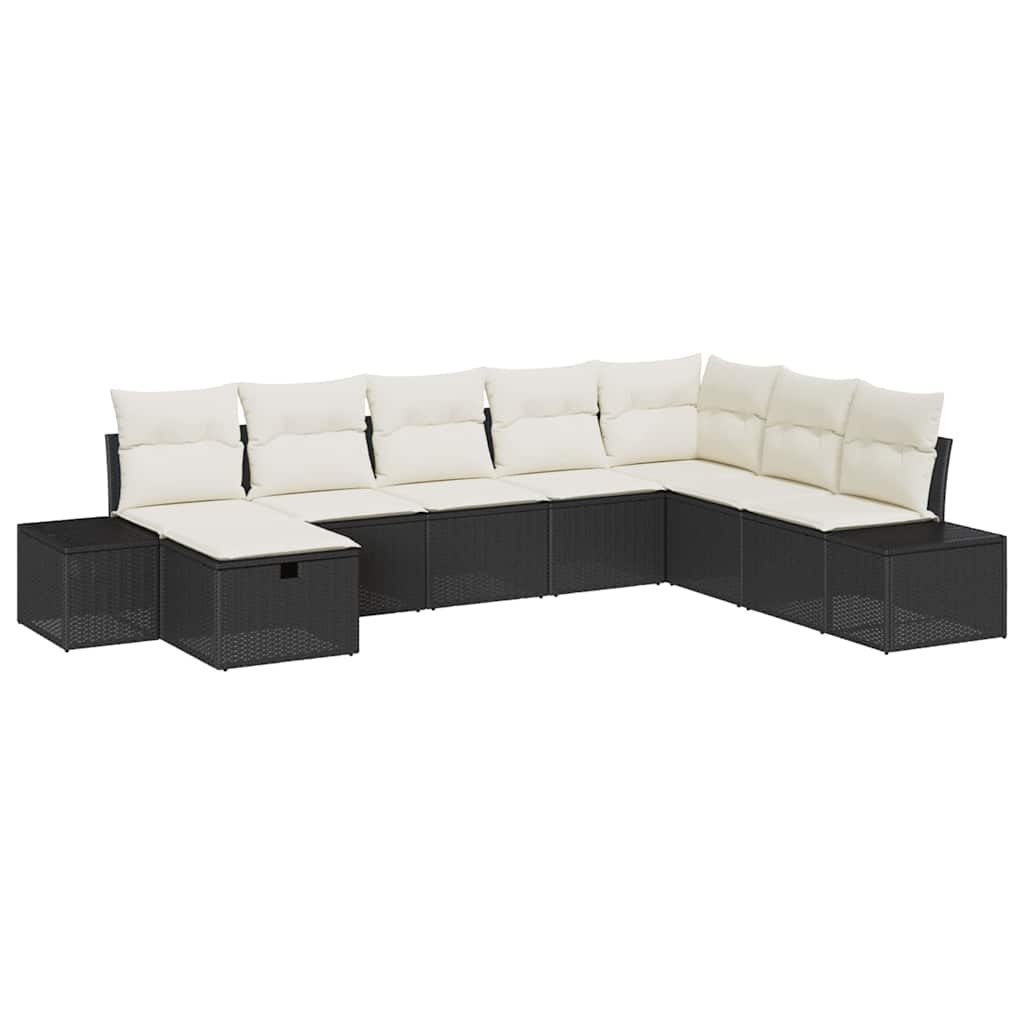 Zestaw Sof na Ogród 8 pcs Czarny 55 x 62 x 69 cm Polirattan Lumarko!