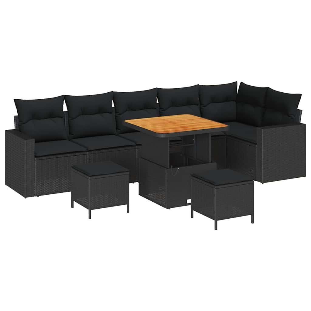 Zestaw Sof na Ogród 9 pcs Czarny polirattan Lumarko!