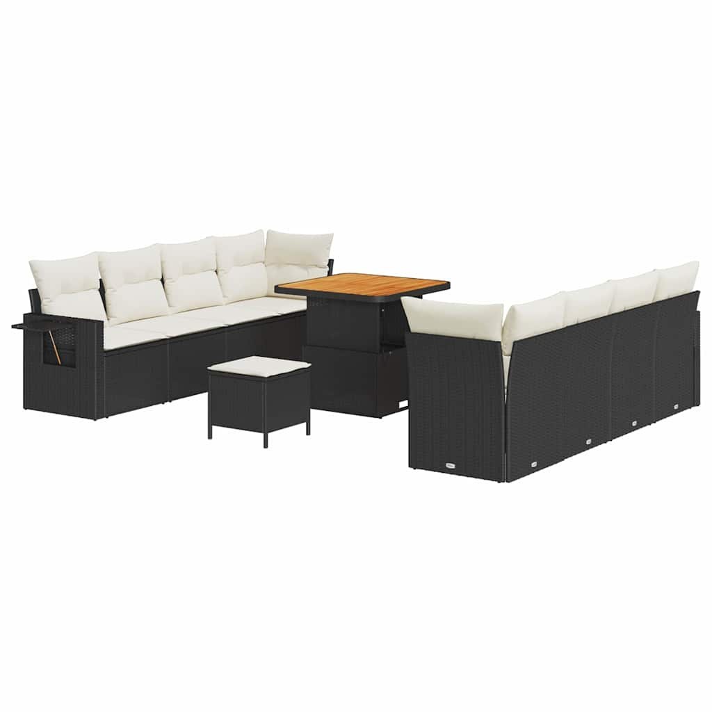 Zestaw Sof na Ogród z przechowywaniem 11 pcs Czarny Polirattan Lumarko!