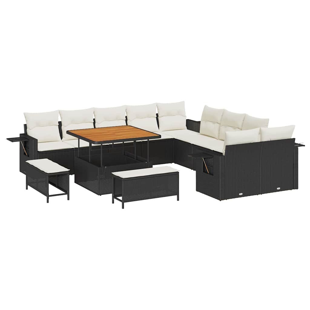Zestaw Sof na Ogród 13 pcs Czarny polirattan Lumarko!
