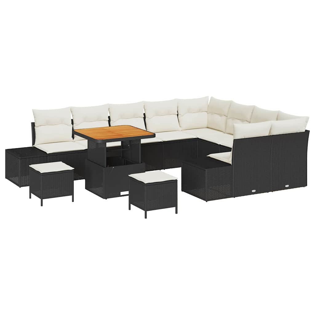 Zestaw Sof na Ogród z przechowywaniem 12 pcs Czarny Polirattan Lumarko!