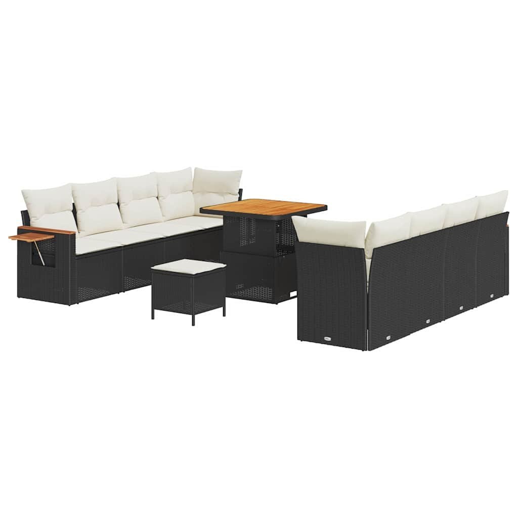 Zestaw Sof na Ogród 11 pcs Czarny i kremowy 80 x 80 x 71 cm Lumarko!
