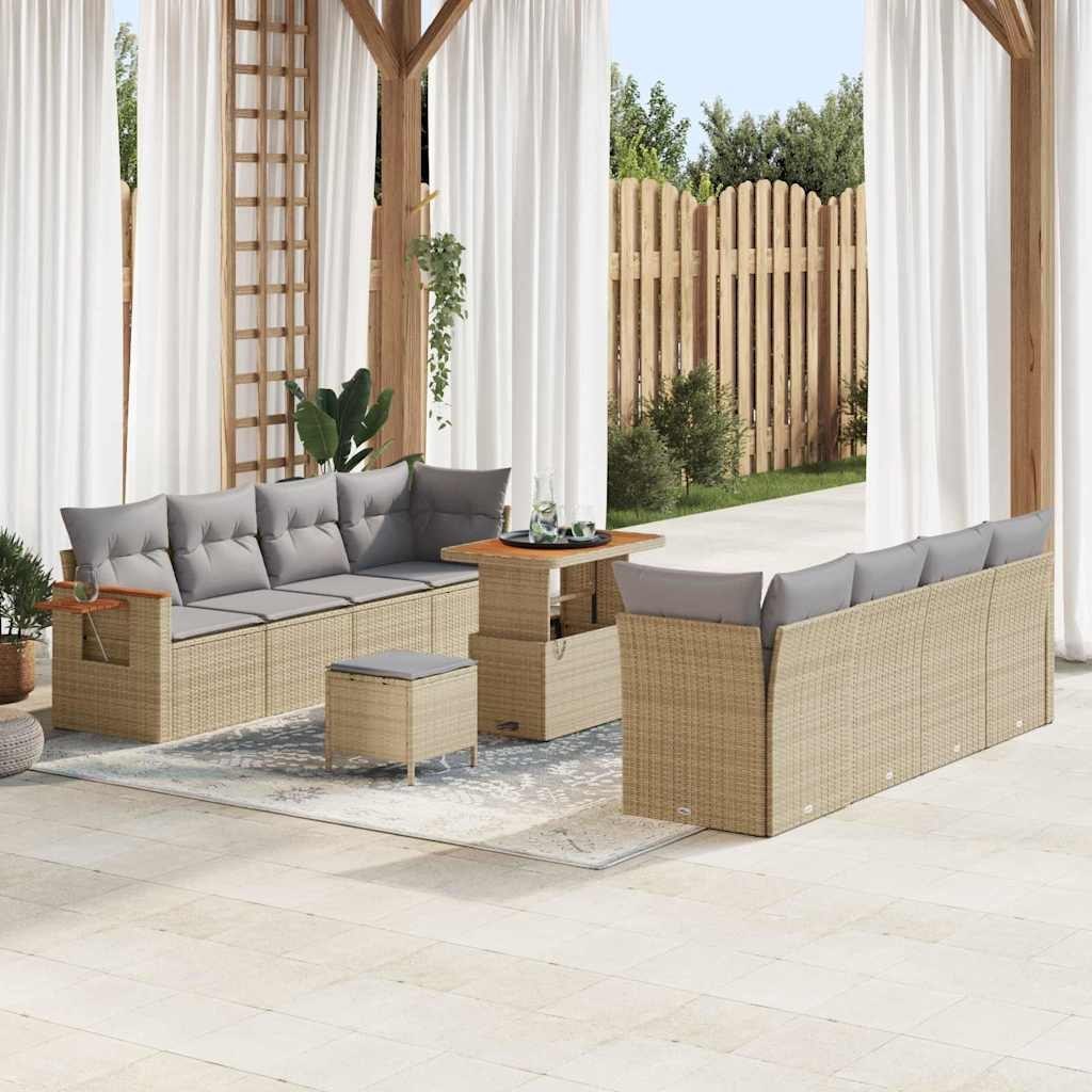 Zestaw Sof na Ogród 11 pcs beżowo-jasnoszary 90 x 55 x 71 cm Lumarko!
