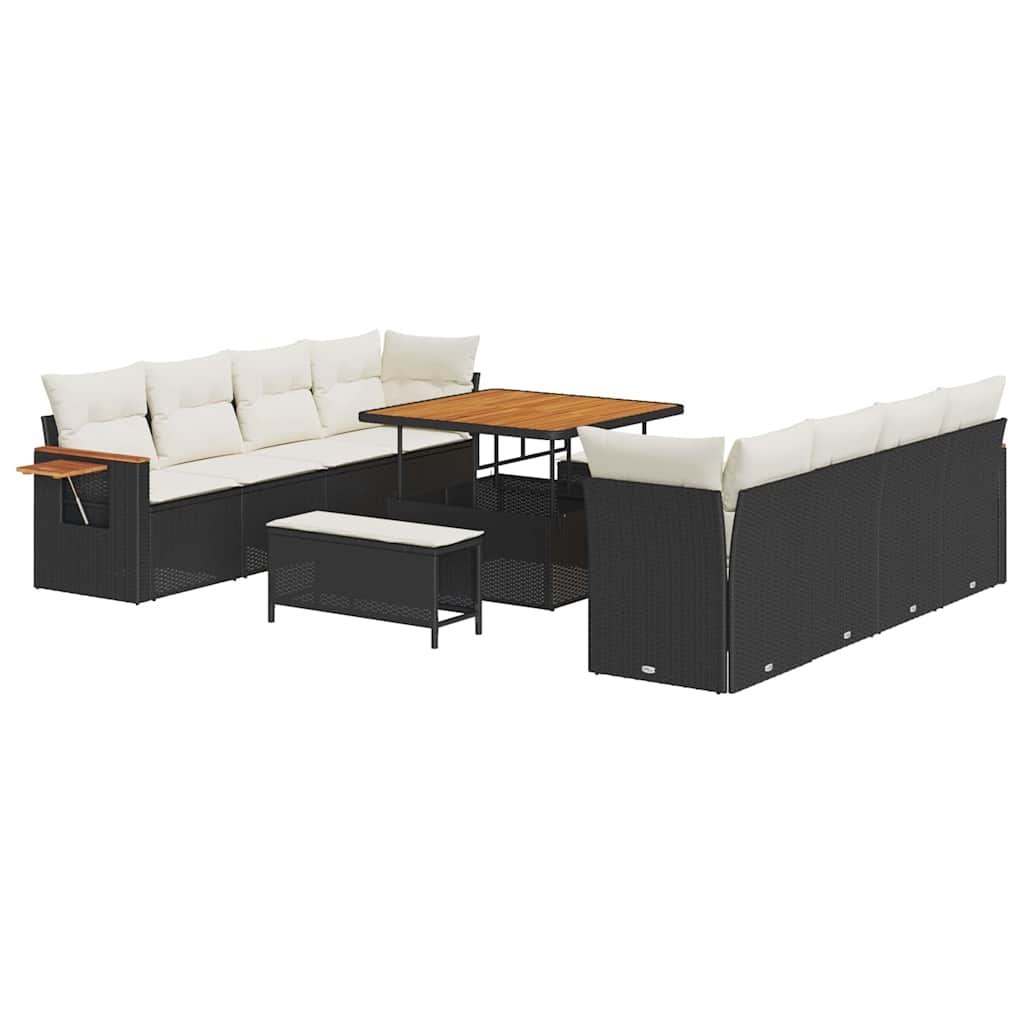 Zestaw Sof na Ogród 11 pcs Czarny i kremowy 100 x 100 x 71 cm Lumarko!