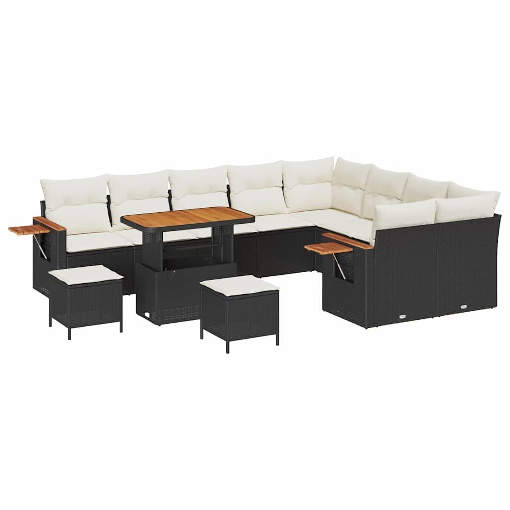 Zestaw Sof na Ogród 12 pcs Czarny i kremowy 90 x 55 x 71 cm Lumarko!