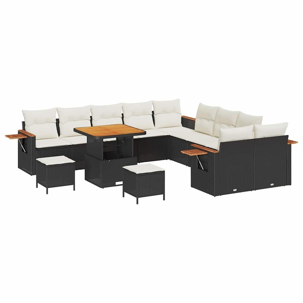 Zestaw Sof na Ogród 13 pcs Czarny i kremowy 80 x 80 x 71 cm Lumarko!
