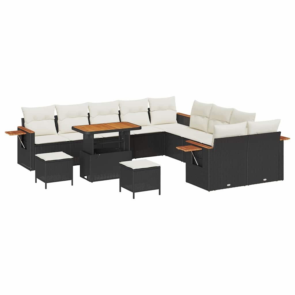 Zestaw Sof na Ogród 13 pcs Czarny i kremowy 90 x 55 x 71 cm Lumarko!